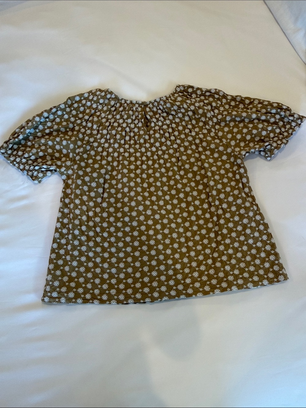 Madewelll Embroidered Floral Blouse - Olive Daisy - Picture 4 of 6